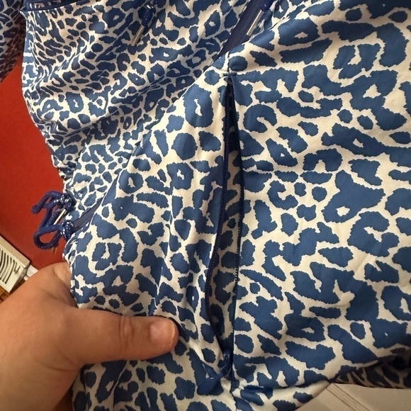 Adidas NEO Blue White Animal Print Wind Breaker Zipper Jacket - Picture 6 of 11